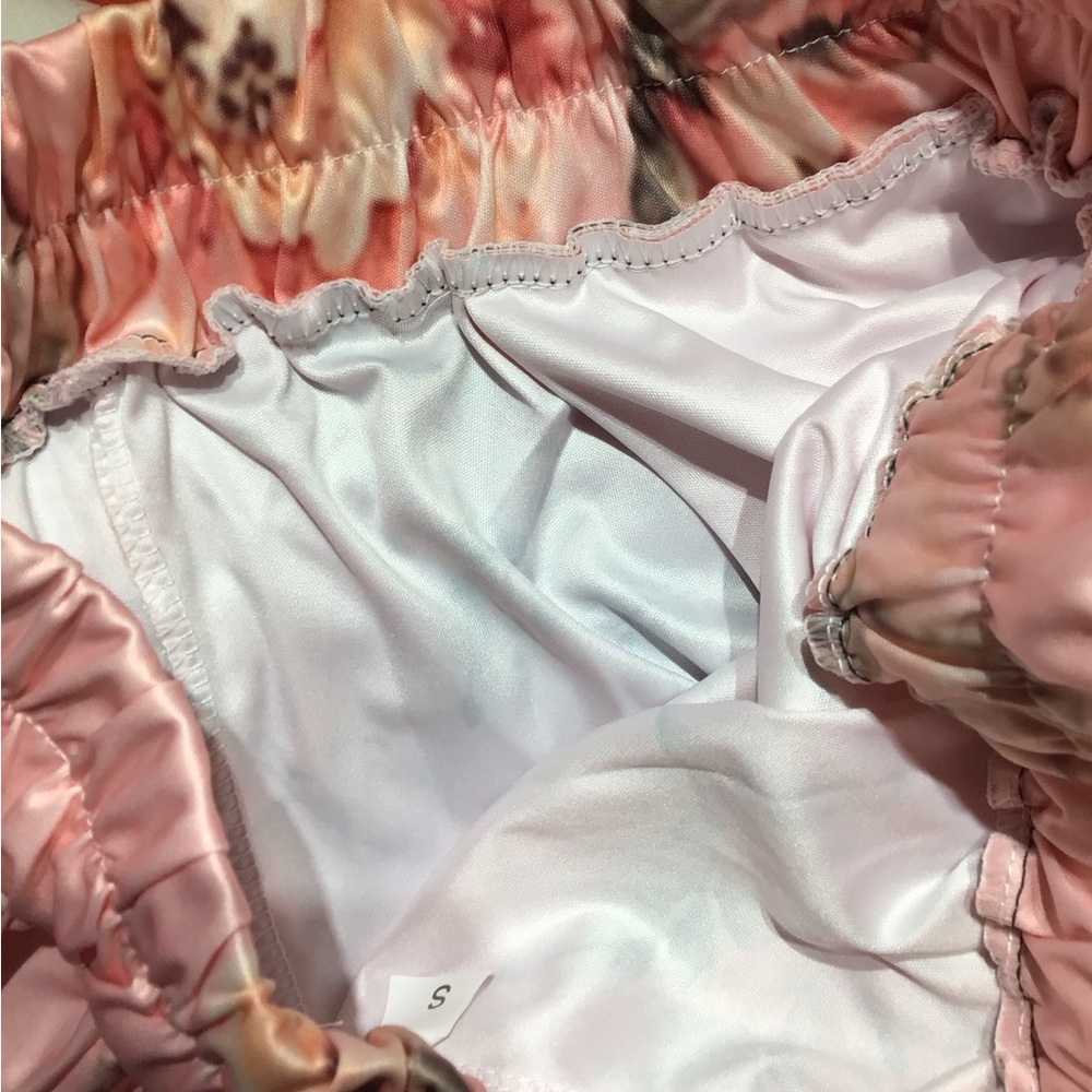 NEW Boho Pink Floral SATIN jogger pants - Picture 10 of 13